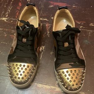 Christian Louboutin Women’s junior spike camo pony hair Sneakers sz 39